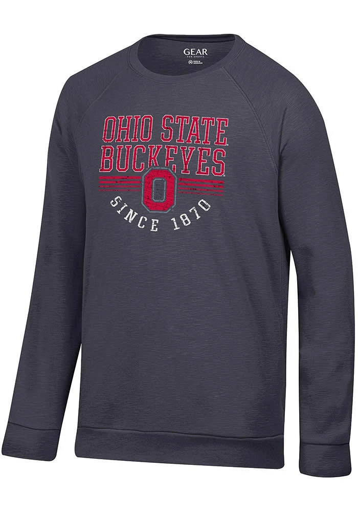 Ohio State Buckeyes Mens Black Weekender Long Sleeve Crew Sweatshirt