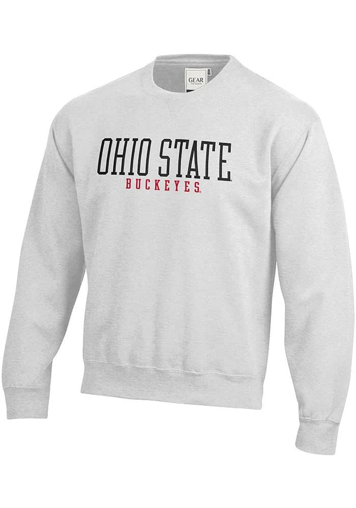 Ohio State Buckeyes Mens Grey Big Cotton Long Sleeve Crew Sweatshirt