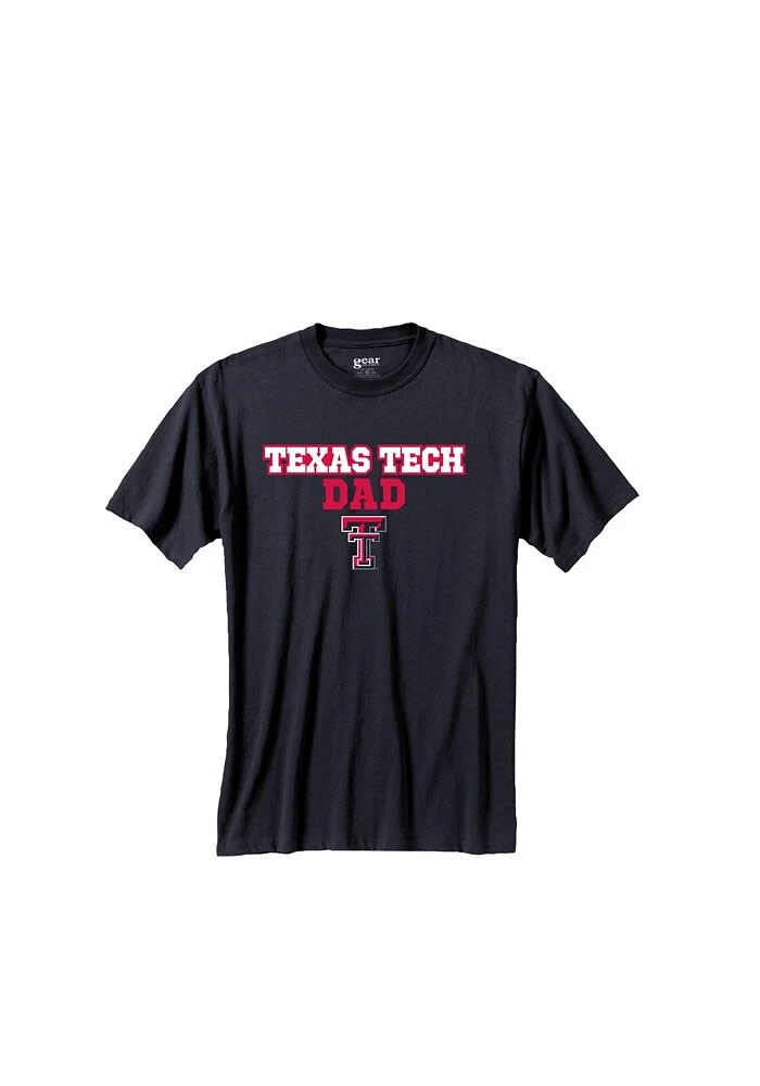 Texas Tech Red Raiders Black Condensed Dad Short Sleeve T Shirt