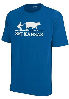 Kansas Blue Ski Style Short Sleeve T Shirt