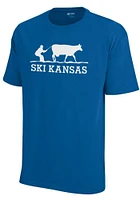 Kansas Blue Ski Style Short Sleeve T Shirt