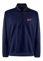 Antigua St Louis Cardinals Mens Navy Blue Leader Long Sleeve Qtr Zip Pullover