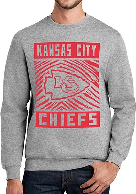 Zubaz Kansas City Chiefs Mens Zebra Graphic Long Sleeve Crew Sweatshirt