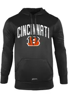 Zubaz Cincinnati Bengals Mens Black ARCHED CITY Long Sleeve Hoodie