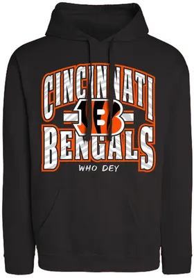 Zubaz Cincinnati Bengals Mens Black SLOGAN Long Sleeve Hoodie