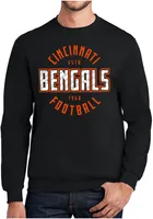 Zubaz Cincinnati Bengals Mens Black CIRCULAR Long Sleeve Crew Sweatshirt