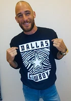 Zubaz Dallas Cowboys Mens Navy Blue Zebra Monotone Long Sleeve Crew Sweatshirt