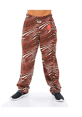 Zubaz Cleveland Browns Mens Brown TRADITIONAL ZEBRA Sleep Pants