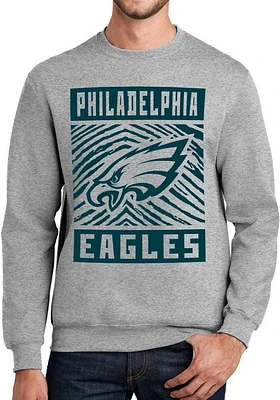 Zubaz Philadelphia Eagles Mens Grey Zebra Monotone Long Sleeve Crew Sweatshirt