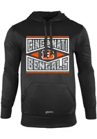 Zubaz Cincinnati Bengals Mens Black Zebra Diamond Block Logo Long Sleeve Hoodie