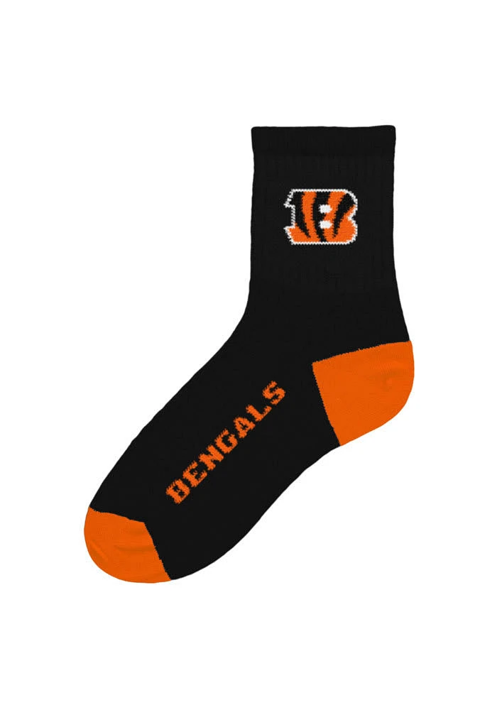 Cincinnati Bengals Logo Black Mens Quarter Socks