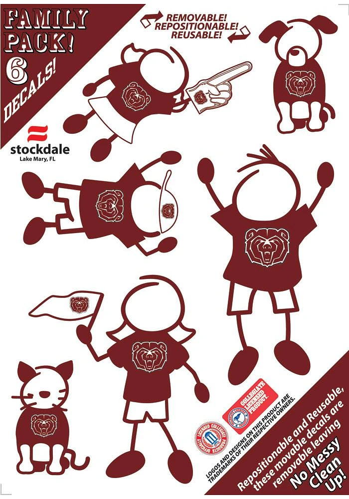 Missouri State Bears 5x7 Family Auto Decal - Maroon