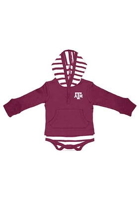 Texas A&M Aggies Baby Maroon Stripe Romper Long Sleeve One Piece