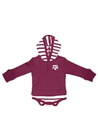 Texas A&M Aggies Baby Maroon Stripe Romper Long Sleeve One Piece