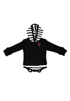 Texas Tech Red Raiders Baby Black Stripe Romper Long Sleeve One Piece