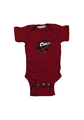 Temple Owls Baby Crimson Embroidered Logo Short Sleeve One Piece