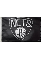 Brooklyn Nets 3x5 Black Silk Screen Grommet Flag