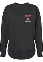 Caden Curry  Rally Ohio State Buckeyes Womens Black NIL Embroidered Crew Sweatshirt