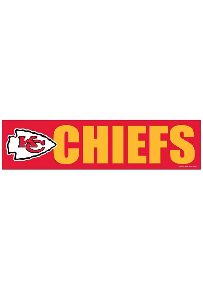 Kansas City Chiefs 3x12 Red Bumper Sticker - Red