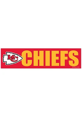 Kansas City Chiefs 3x12 Red Bumper Sticker - Red