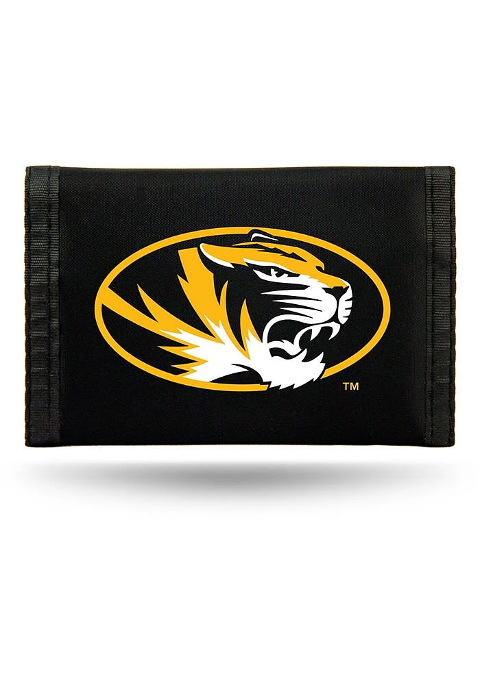 Missouri Tigers Nylon Black Mens Trifold Wallet