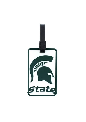 Michigan State Spartans White Rubber Luggage Tag