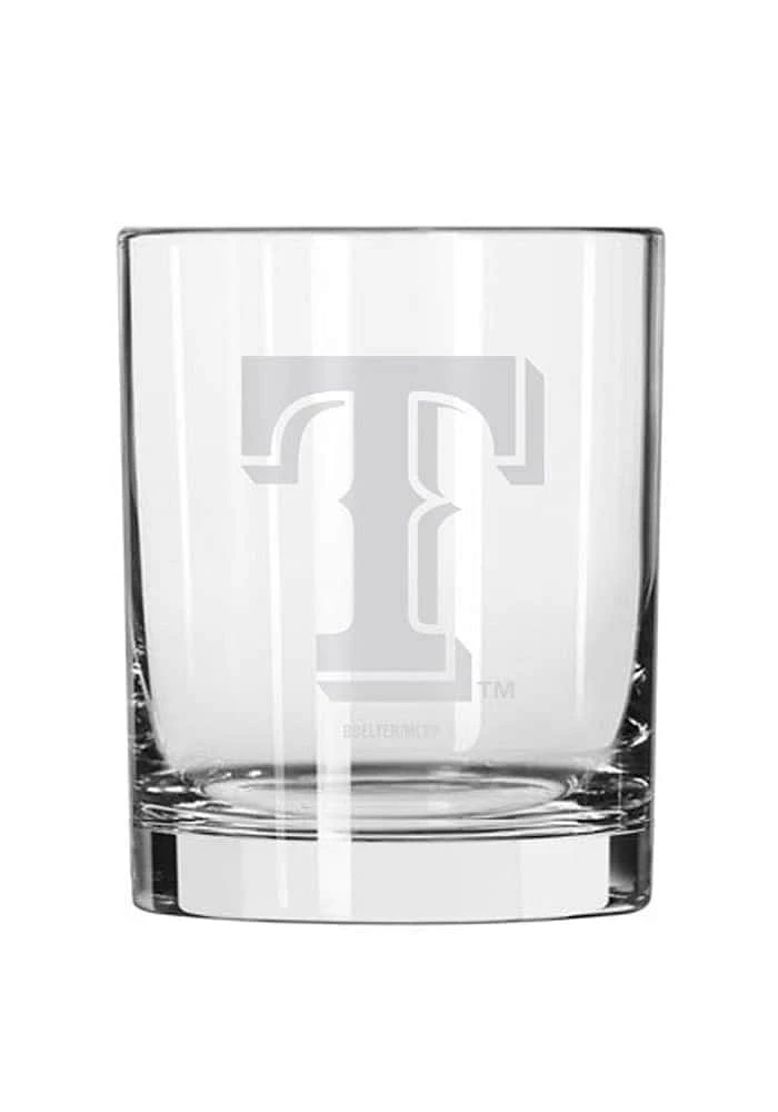 Texas Rangers Frosted Logo Rock Glass - Blue