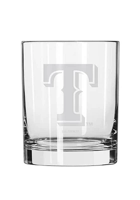 Texas Rangers Frosted Logo Rock Glass - Blue