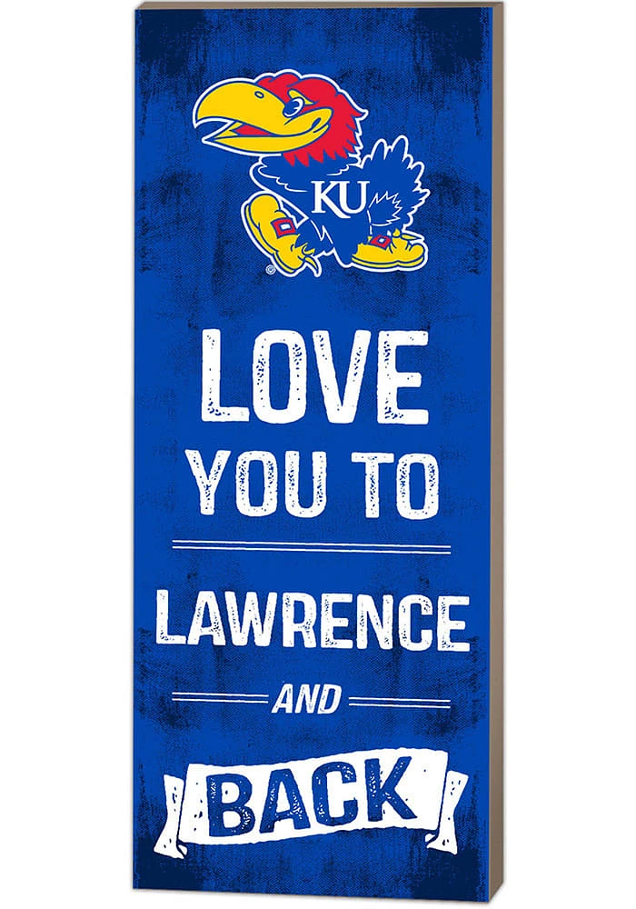 Kansas Jayhawks 18x7 Love You To... And Back Wall Art - Blue