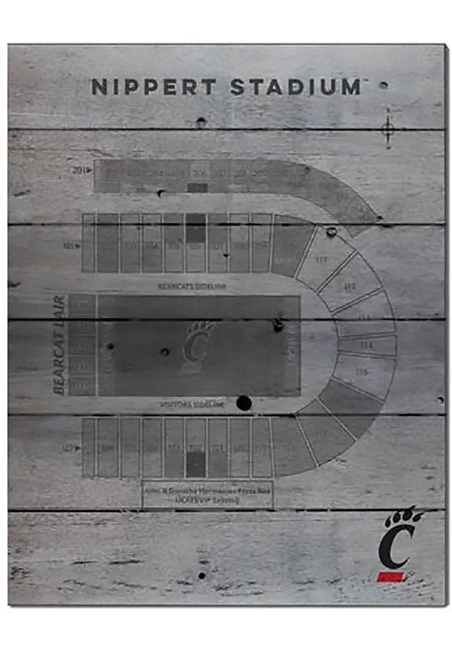 KH Sports Fan Cincinnati Bearcats 16x20 Seating Chart Sign