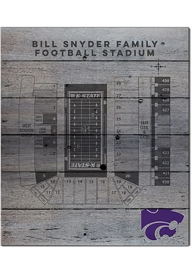 KH Sports Fan K-State Wildcats 16x20 Seating Chart Sign - Grey