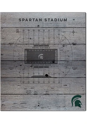 KH Sports Fan Michigan State Spartans 16x20 Seating Chart Sign - Grey