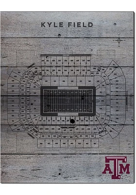 KH Sports Fan Texas A&M Aggies 16x20 Seating Chart Sign - Grey