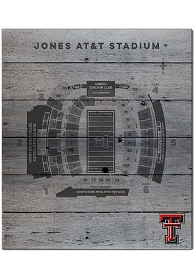 KH Sports Fan Texas Tech Red Raiders 16x20 Seating Chart Sign - Grey