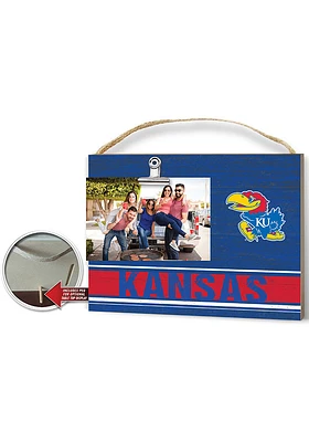 KH Sports Fan Kansas Jayhawks 10x8 inch Colored Clip It Photo Sign - Blue