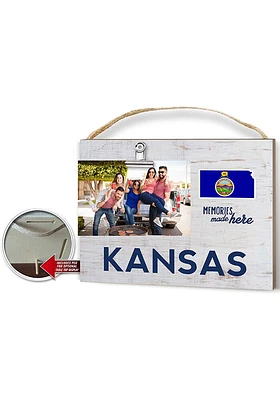 Kansas Clip It Weathered Name Drop Flag Frame Picture Frame - White