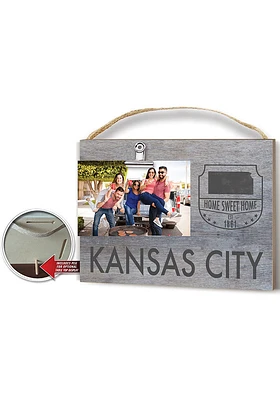 Kansas City Clip it Gray Name Drop Frame Picture Frame - White