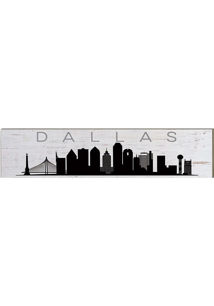 KH Sports Fan Dallas Ft Worth Skyline Table Top Sign Sign - White