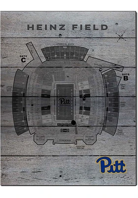 KH Sports Fan Pitt Panthers 16x20 Fan Seating Chart Sign - Grey