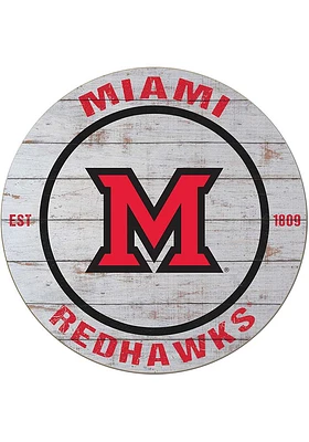 Jardine Associates Miami RedHawks 20x20 Weathered Circle Sign