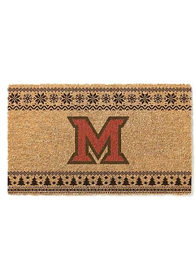 Miami RedHawks Holiday Logo Door Mat