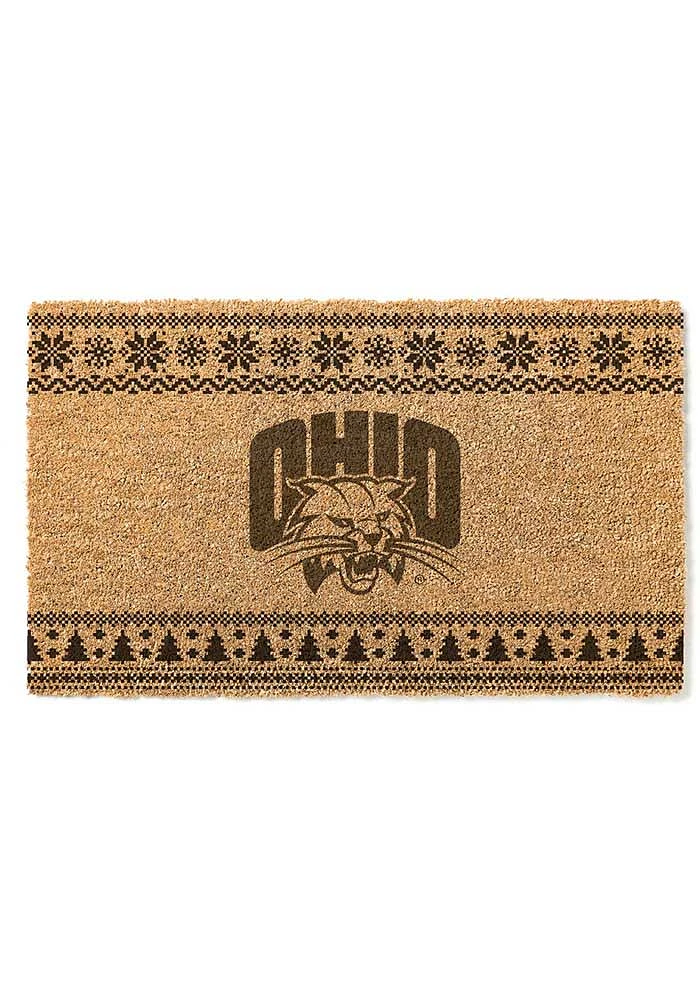 Ohio Bobcats Holiday Logo Door Mat