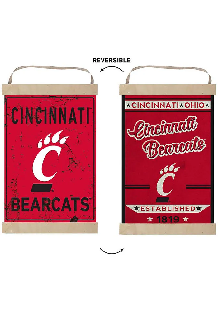 Jardine Associates Cincinnati Bearcats Faux Rusted Reversible Banner Sign