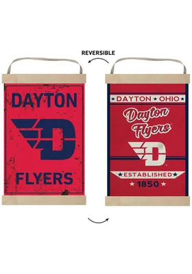 Jardine Associates Dayton Flyers Faux Rusted Reversible Banner Sign