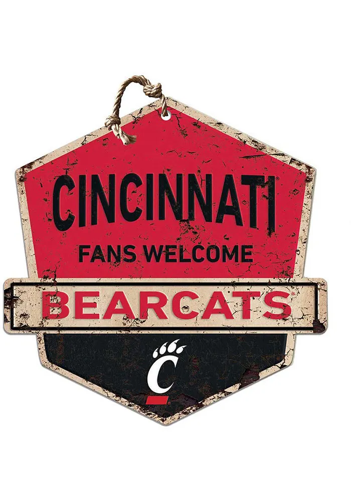 Jardine Associates Cincinnati Bearcats Fans Welcome Rustic Badge Sign