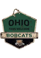 Jardine Associates Ohio Bobcats Fans Welcome Rustic Badge Sign