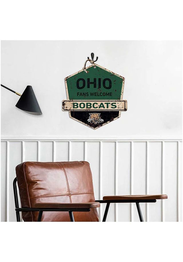 Jardine Associates Ohio Bobcats Fans Welcome Rustic Badge Sign