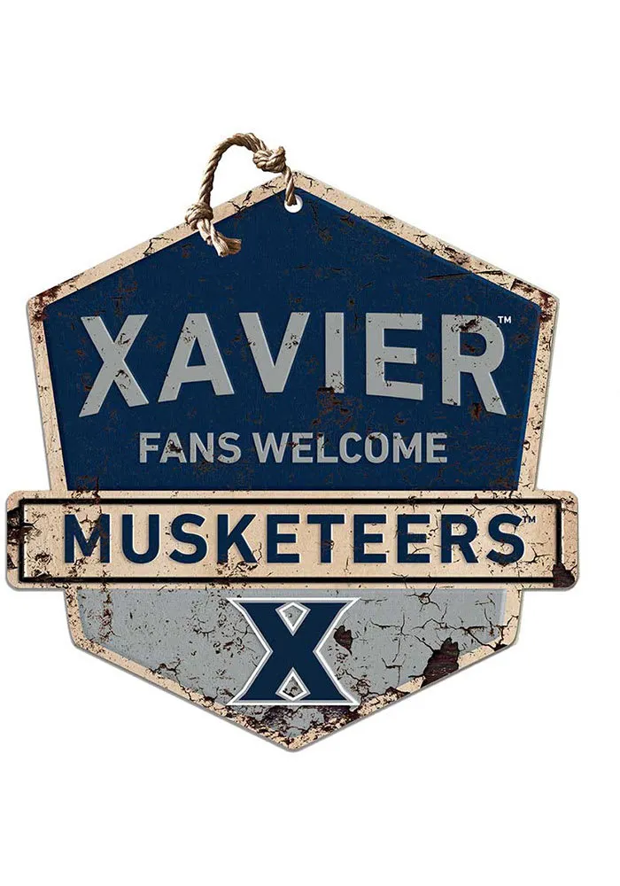 Jardine Associates Xavier Musketeers Fans Welcome Rustic Badge Sign