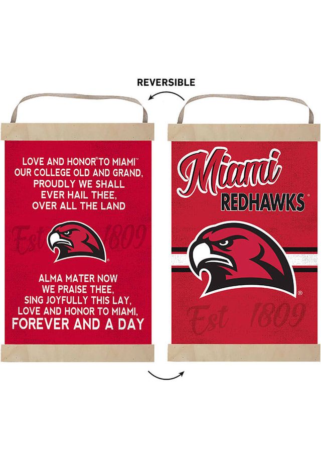 Jardine Associates Miami RedHawks Fight Song Reversible Banner Sign