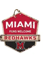 Jardine Associates Miami RedHawks Fans Welcome Rustic Badge Sign